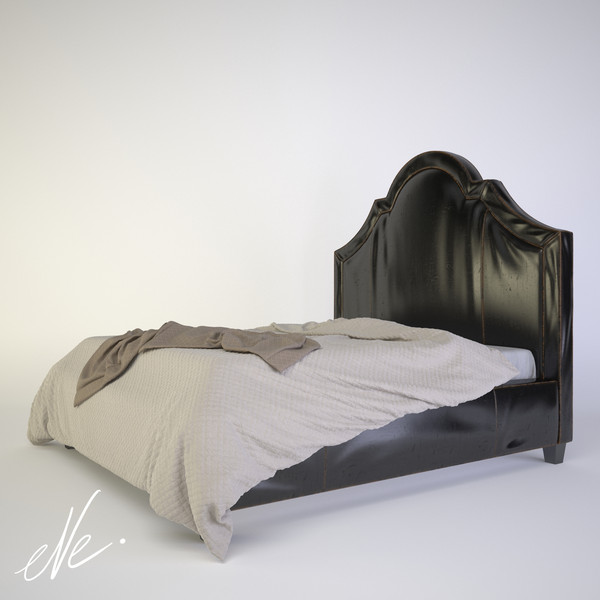 restoration hardware 3d model - Jameson Leather Bed by eve.happy